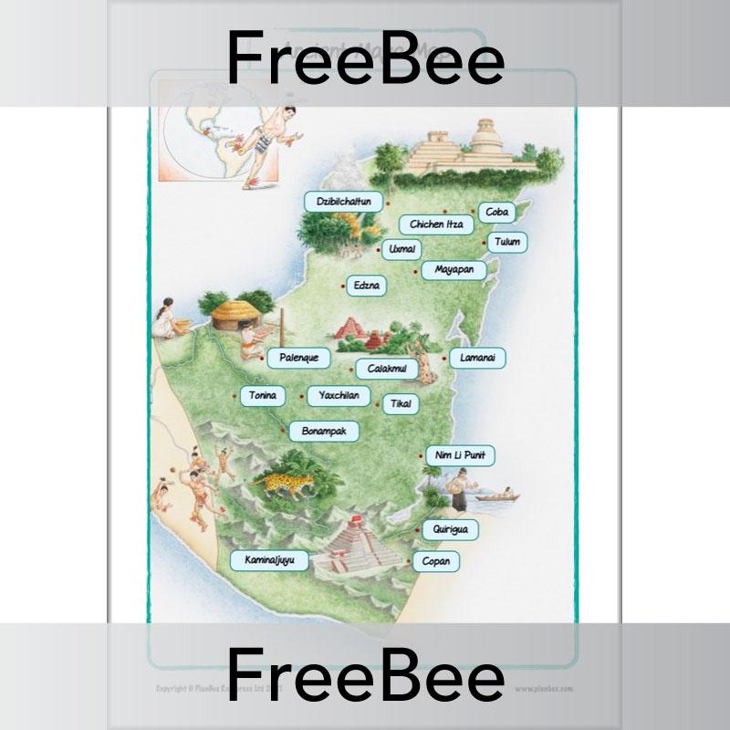 FREE Downloadable Ancient Maya Map by PlanBee