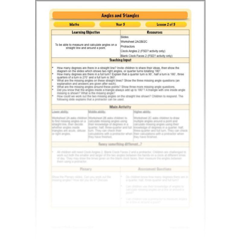 Year 5 Angles and Triangles Maths Lessons by PlanBee