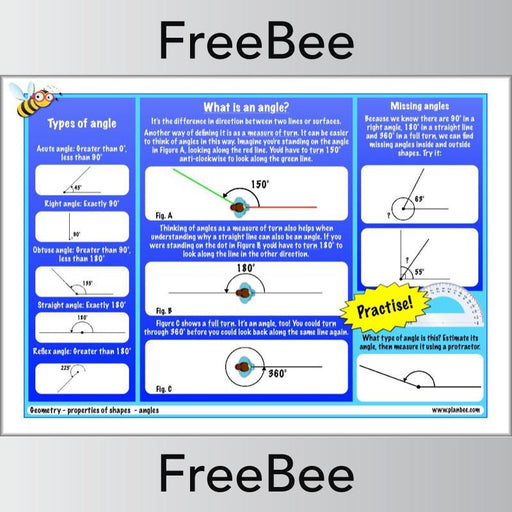 Free Downloadable Maths Angles Poster by PlanBee