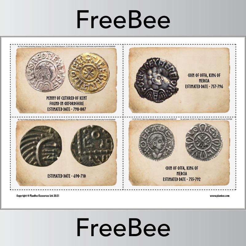 PlanBee FREE Anglo Saxon Coins Picture Cards by PlanBee