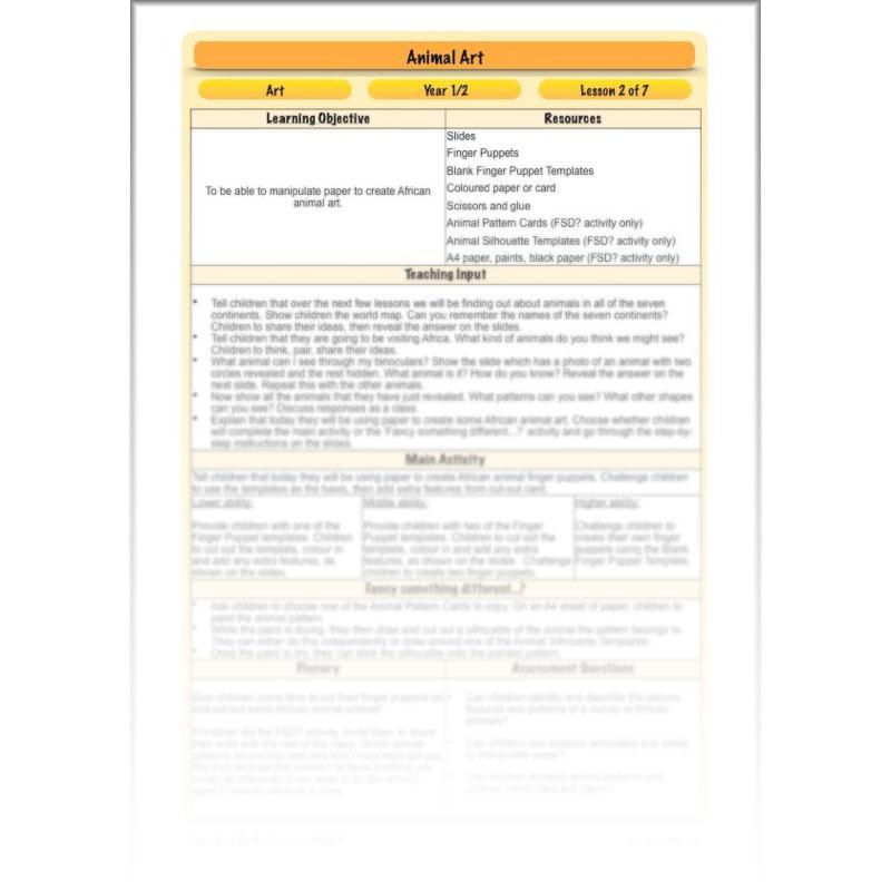 PlanBee Animal Art lessons and planning for KS1 created by PlanBee