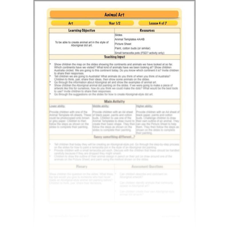 PlanBee Animal Art lessons and planning for KS1 created by PlanBee