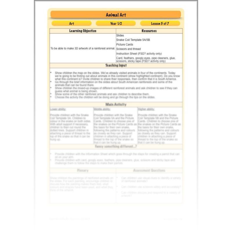 PlanBee Animal Art lessons and planning for KS1 created by PlanBee