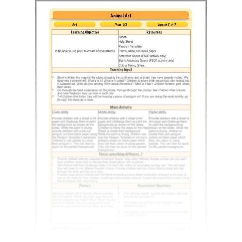 PlanBee Animal Art lessons and planning for KS1 created by PlanBee