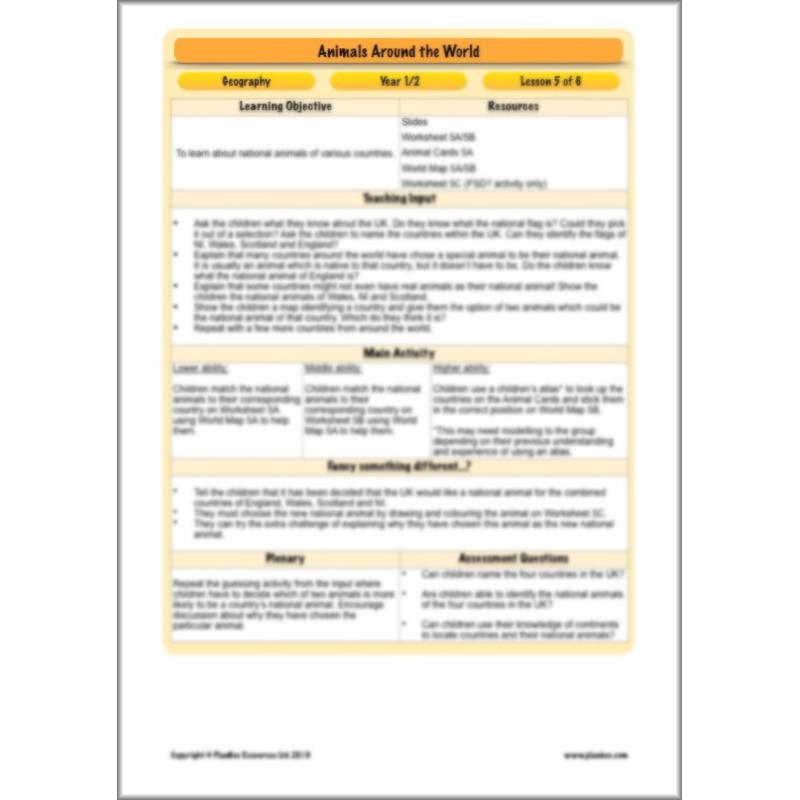 PlanBee Animals Around the World KS1 Geography - PlanBee