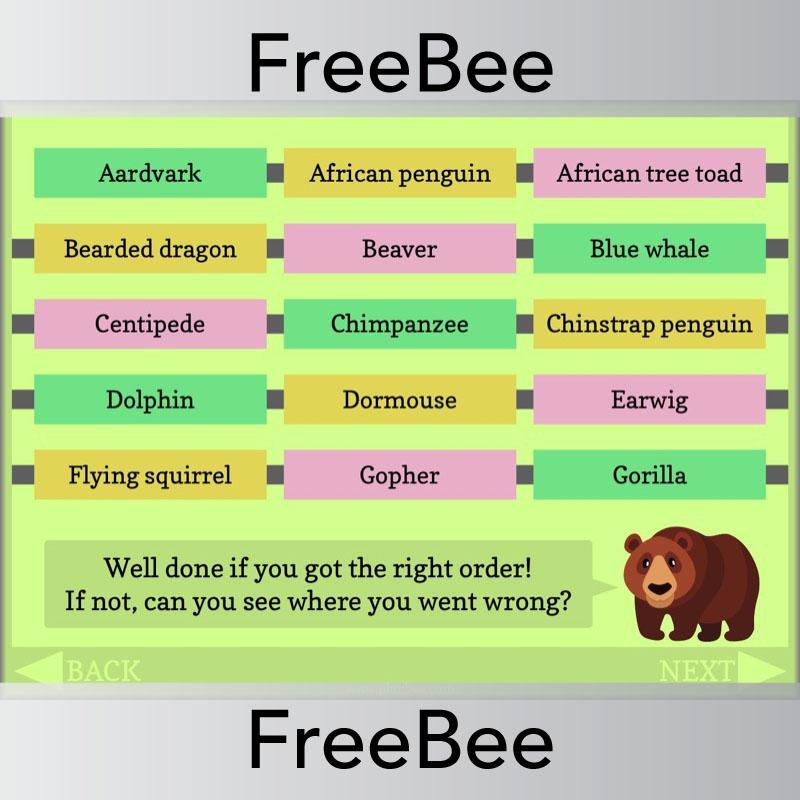 Free Animals of the World Brain Teasers by PlanBee