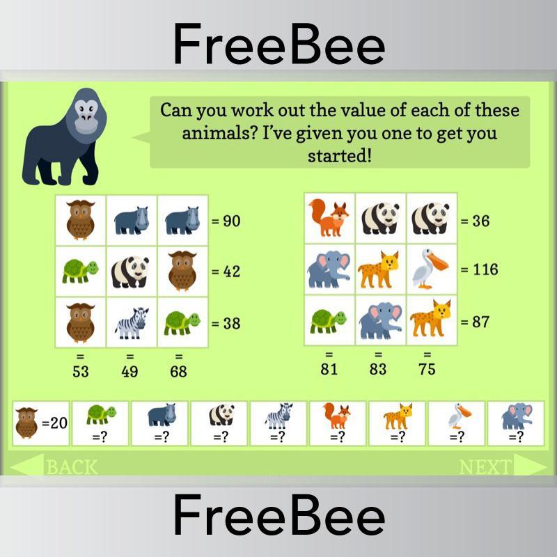 Free Animals of the World Brain Teasers by PlanBee