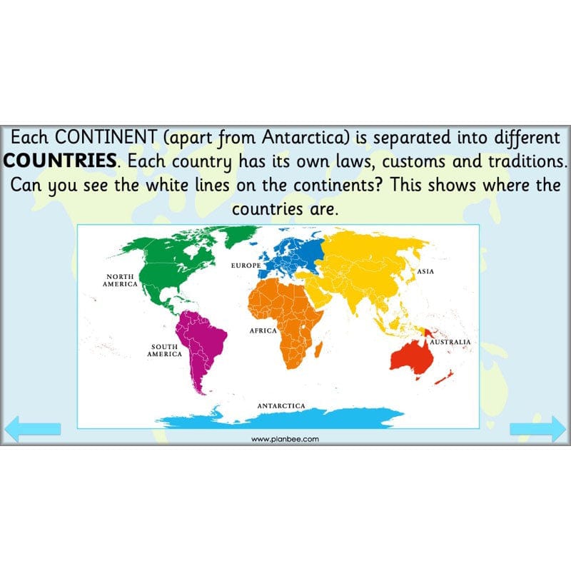 PlanBee Continents of the World KS1 | Around the World Year 1 and Year 2