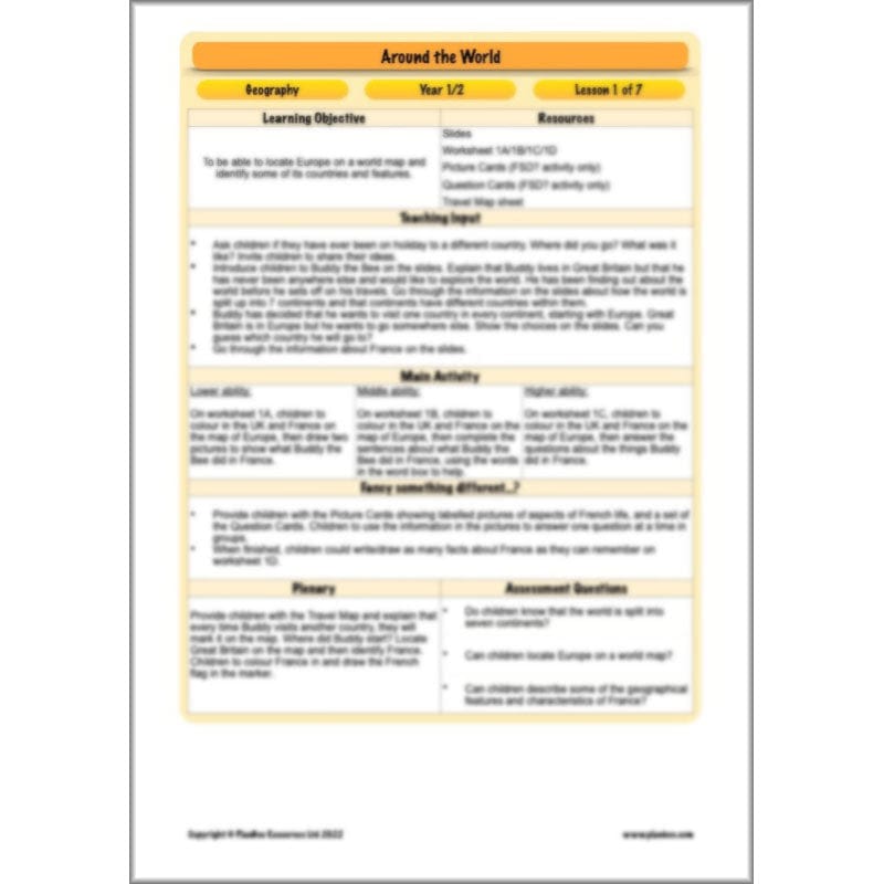 PlanBee Continents of the World KS1 | Around the World Year 1 and Year 2