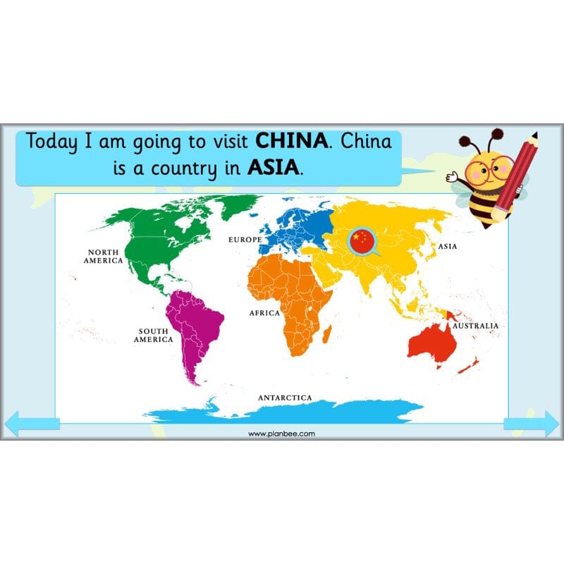 PlanBee Continents of the World KS1 | Around the World Year 1 and Year 2