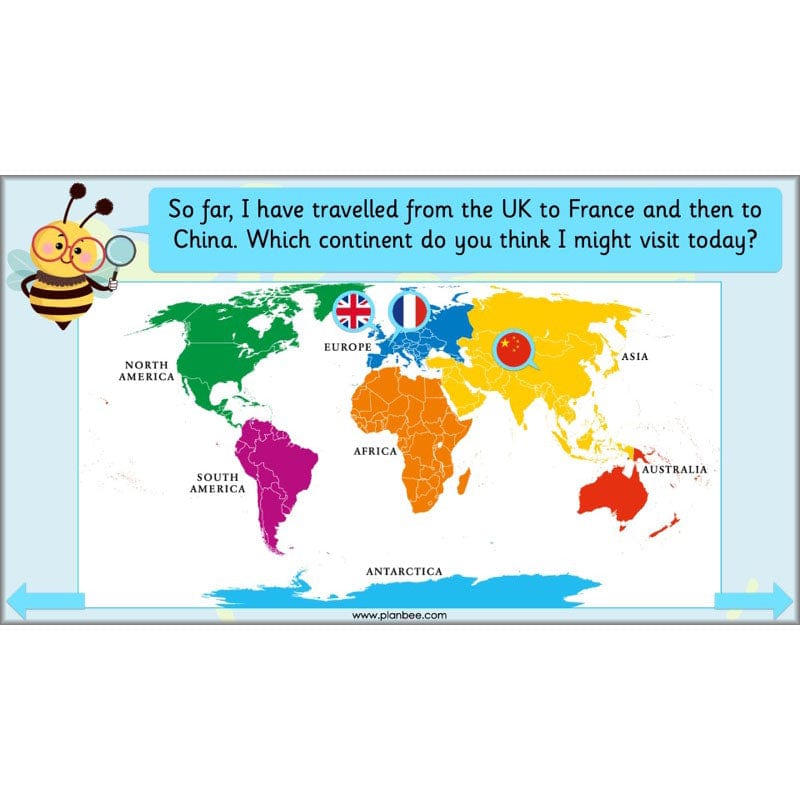 PlanBee Continents of the World KS1 | Around the World Year 1 and Year 2