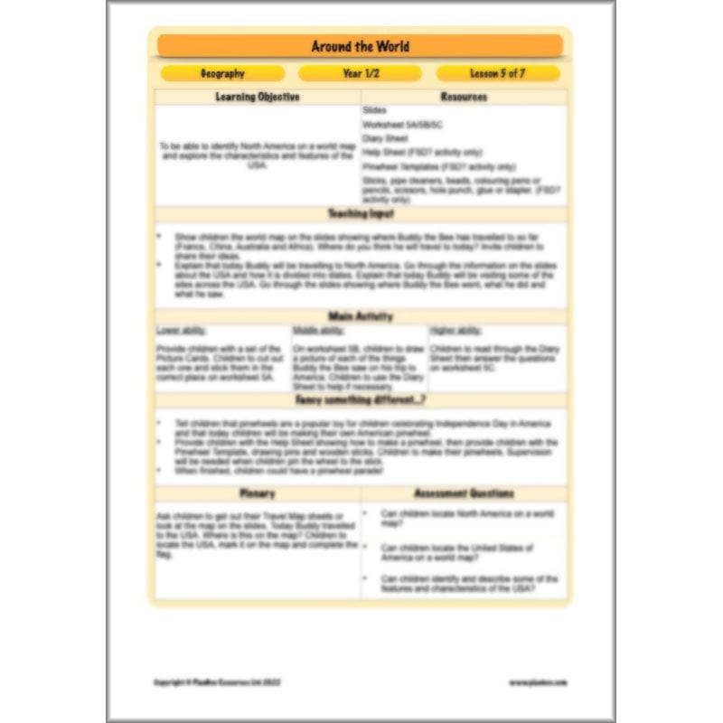 PlanBee Continents of the World KS1 | Around the World Year 1 and Year 2