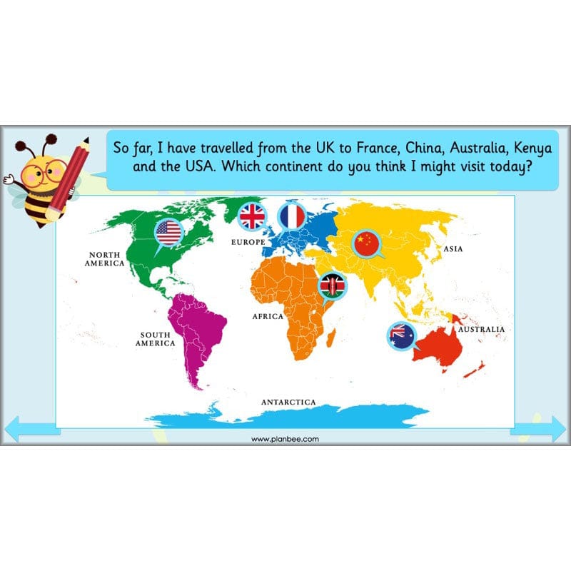 PlanBee Continents of the World KS1 | Around the World Year 1 and Year 2