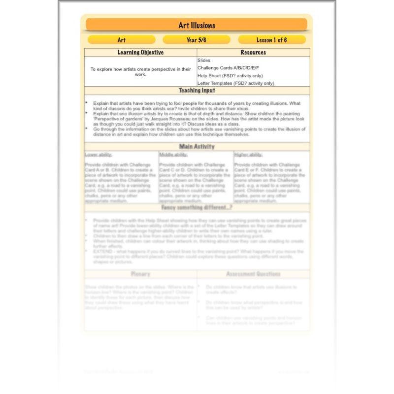 PlanBee Art Illusions KS2 illusion art and op art lessons | PlanBee