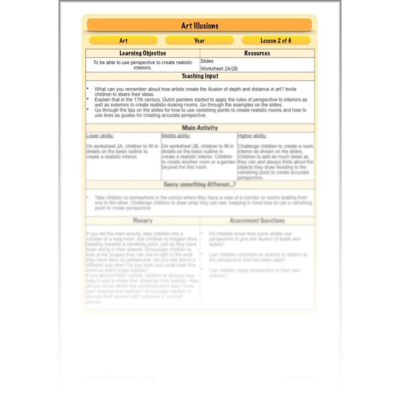 PlanBee Art Illusions KS2 illusion art and op art lessons | PlanBee