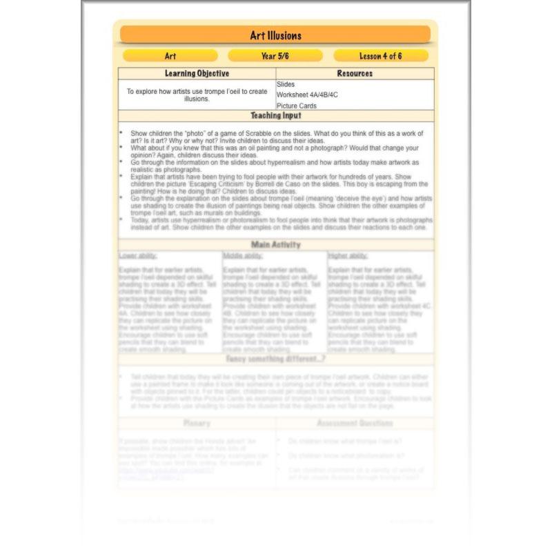 PlanBee Art Illusions KS2 illusion art and op art lessons | PlanBee