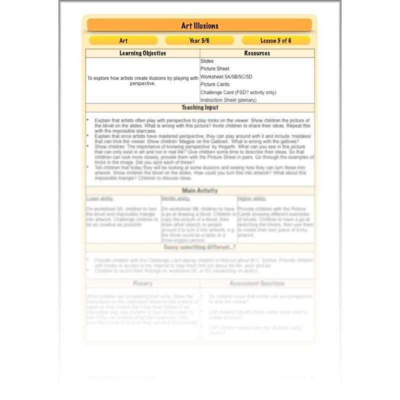 PlanBee Art Illusions KS2 illusion art and op art lessons | PlanBee