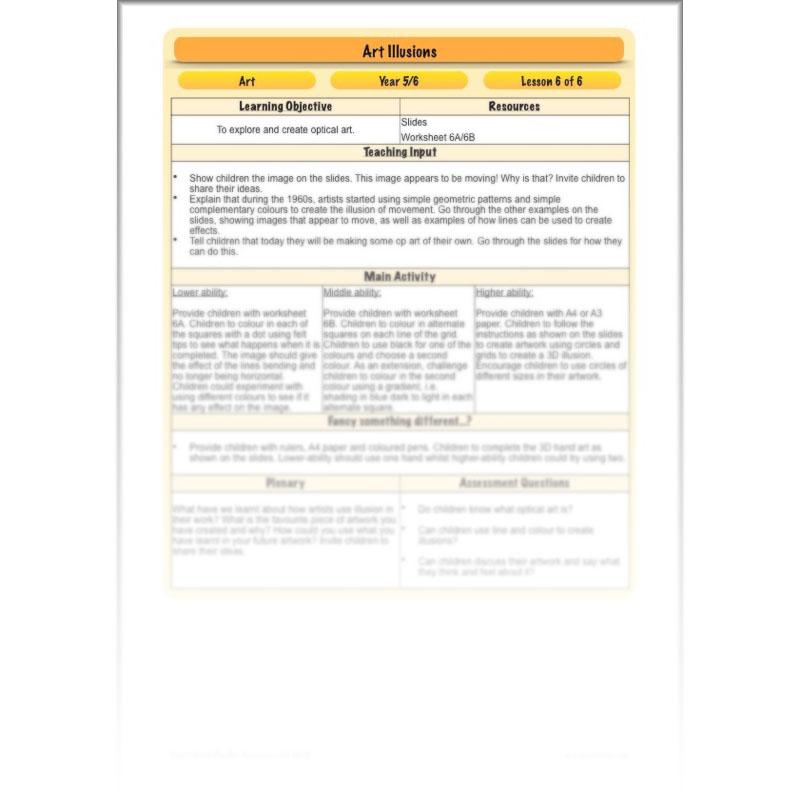 PlanBee Art Illusions KS2 illusion art and op art lessons | PlanBee