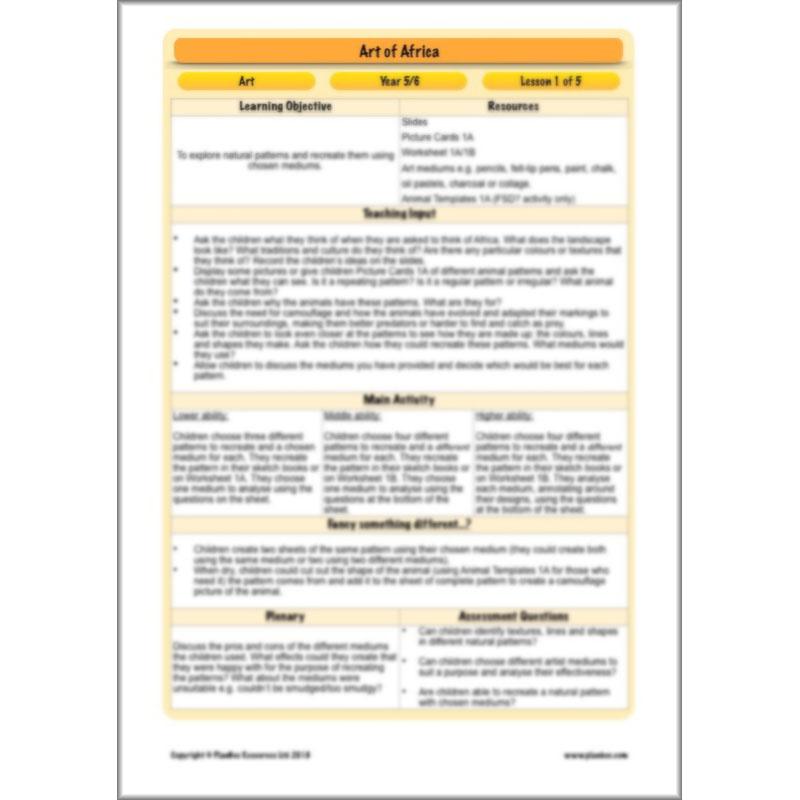 PlanBee African Art KS2 | Art of Africa Lesson by PlanBee