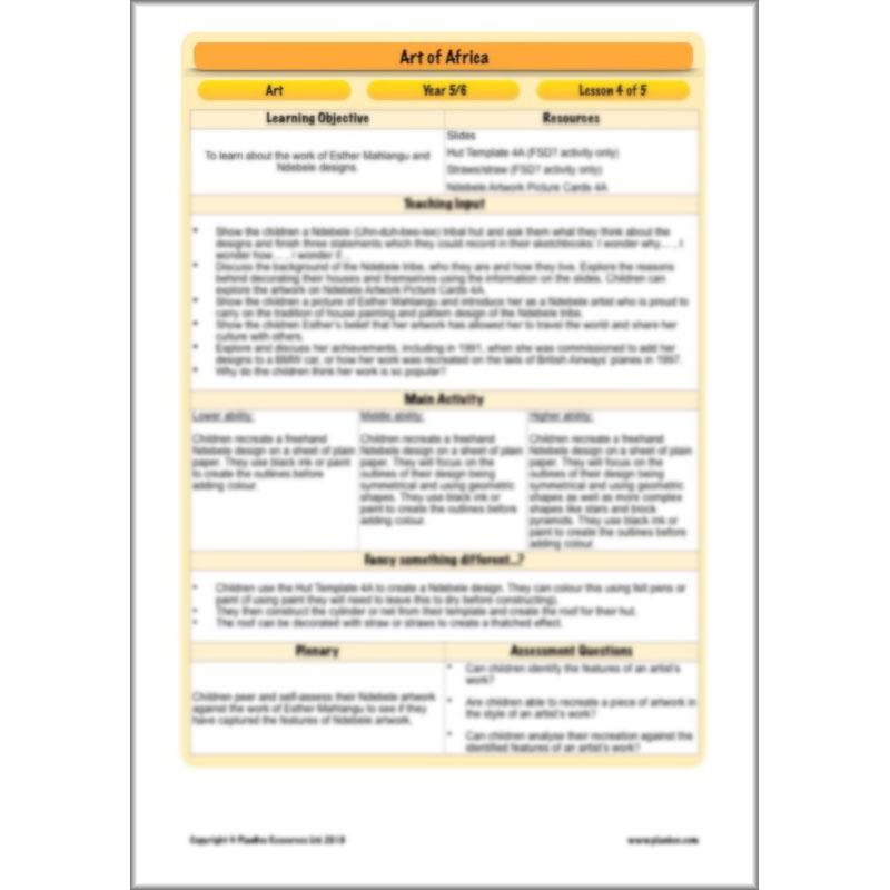 PlanBee African Art KS2 | Art of Africa Lesson by PlanBee