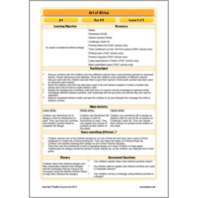 PlanBee African Art KS2 | Art of Africa Lesson by PlanBee