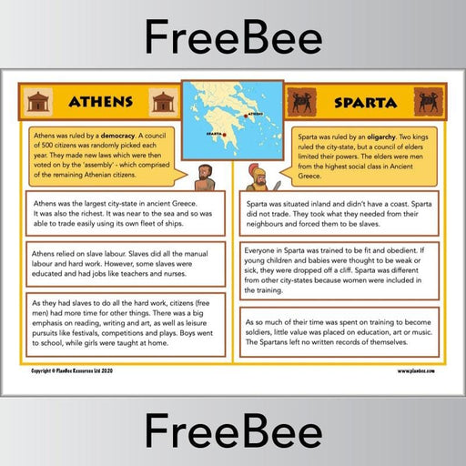 Athens and Sparta KS2 Comparison Chart | Primary History