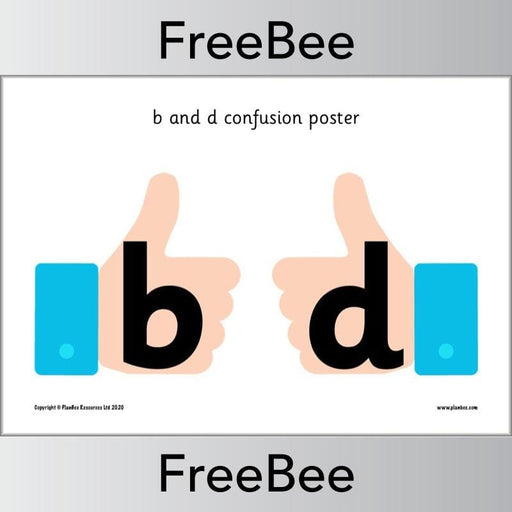 PlanBee Free b and d poster - b-and-d confusion resource by PlanBee
