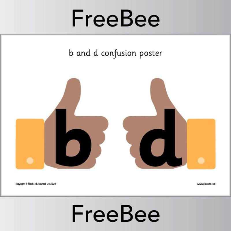 PlanBee Free b and d poster - b-and-d confusion resource by PlanBee