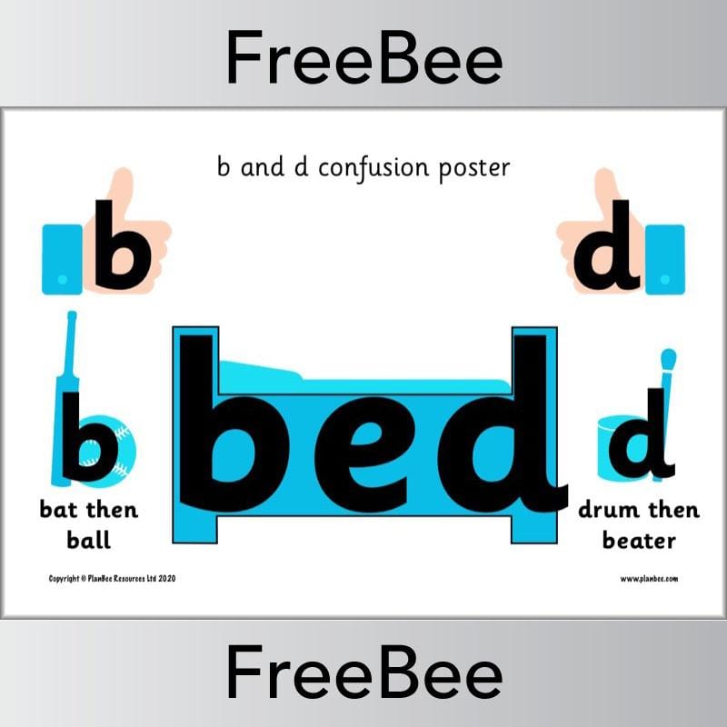 PlanBee Free b and d poster - b-and-d confusion resource by PlanBee