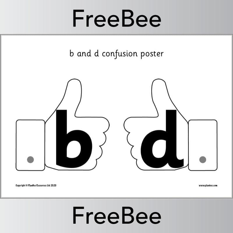 PlanBee Free b and d poster - b-and-d confusion resource by PlanBee