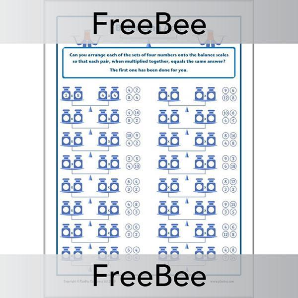 PlanBee Free Balancing Equations KS2 Worksheet by PlanBee