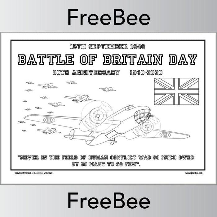 PlanBee FREE Battle of Britain Poster created by PlanBee