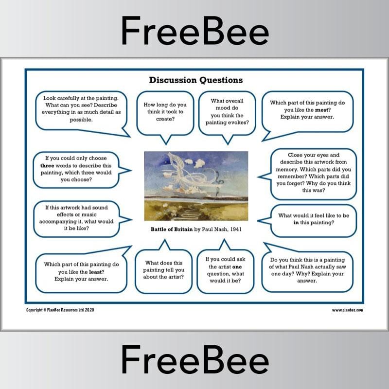 PlanBee Downloadable Paul Nash Battle of Britain images by PlanBee