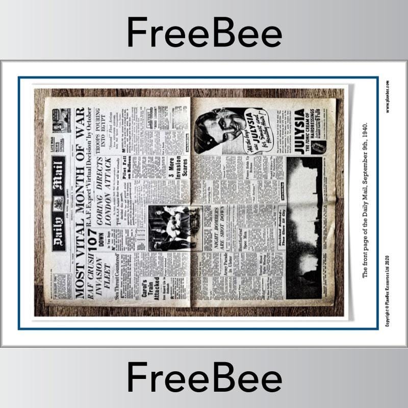 PlanBee Free Battle of Britain Images and Photo Card Pack by PlanBee