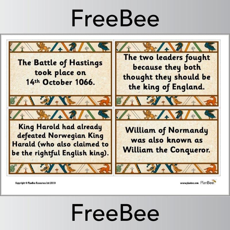 PlanBee Battle of Hastings KS2 Fact Cards by PlanBee