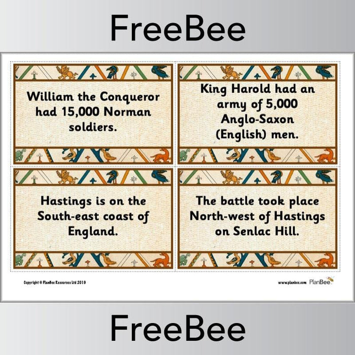 PlanBee Battle of Hastings KS2 Fact Cards by PlanBee