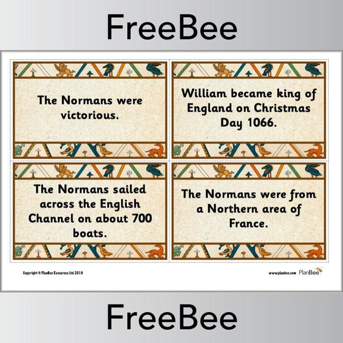 PlanBee Battle of Hastings KS2 Fact Cards by PlanBee