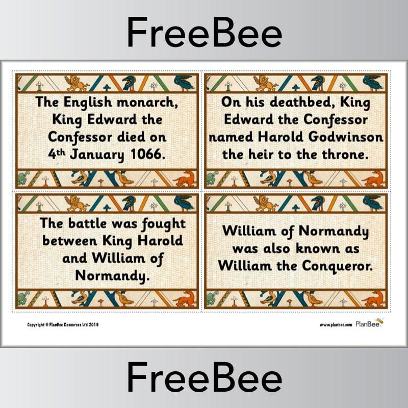 PlanBee Battle of Hastings KS2 Fact Cards by PlanBee