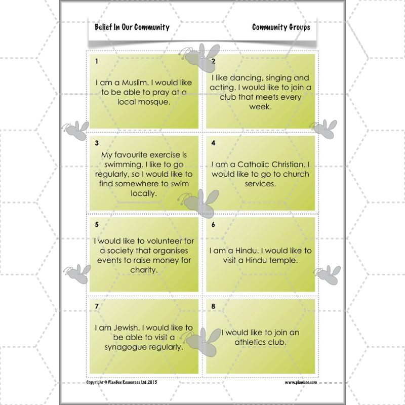 PlanBee Belief In Our Community: Complete set of KS2 RE lessons
