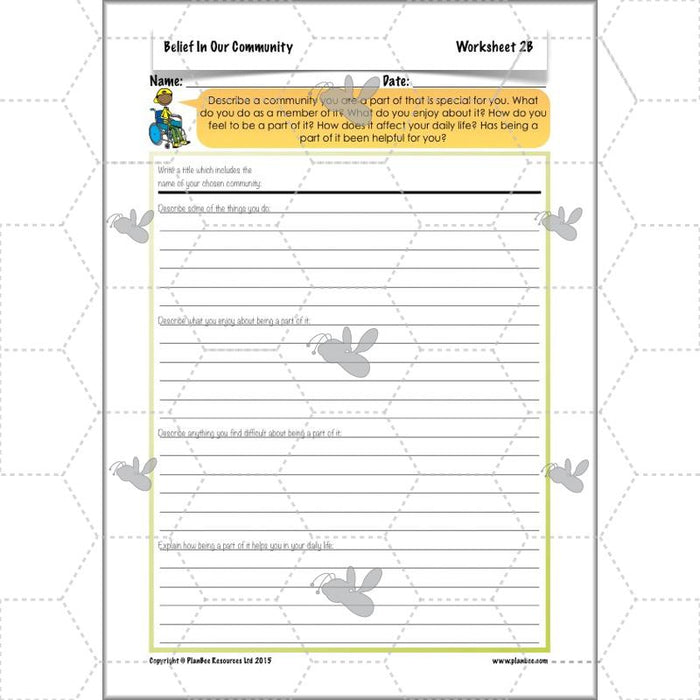 PlanBee Belief In Our Community: Complete set of KS2 RE lessons