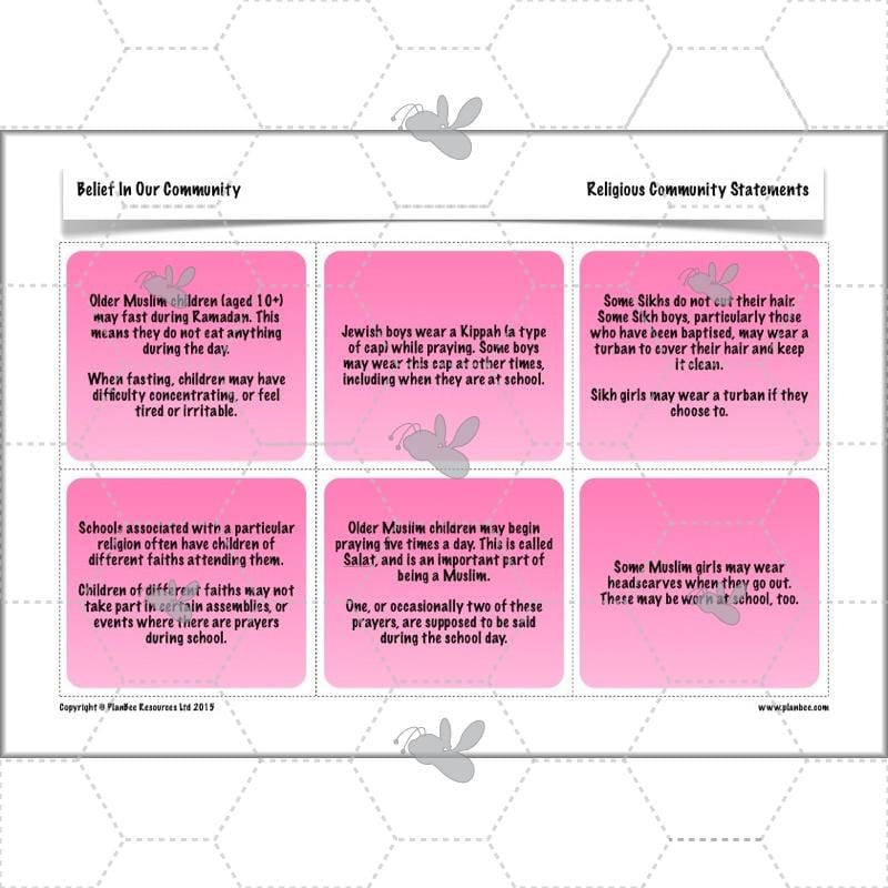 PlanBee Belief In Our Community: Complete set of KS2 RE lessons