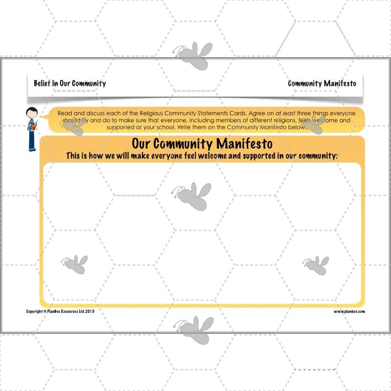 PlanBee Belief In Our Community: Complete set of KS2 RE lessons