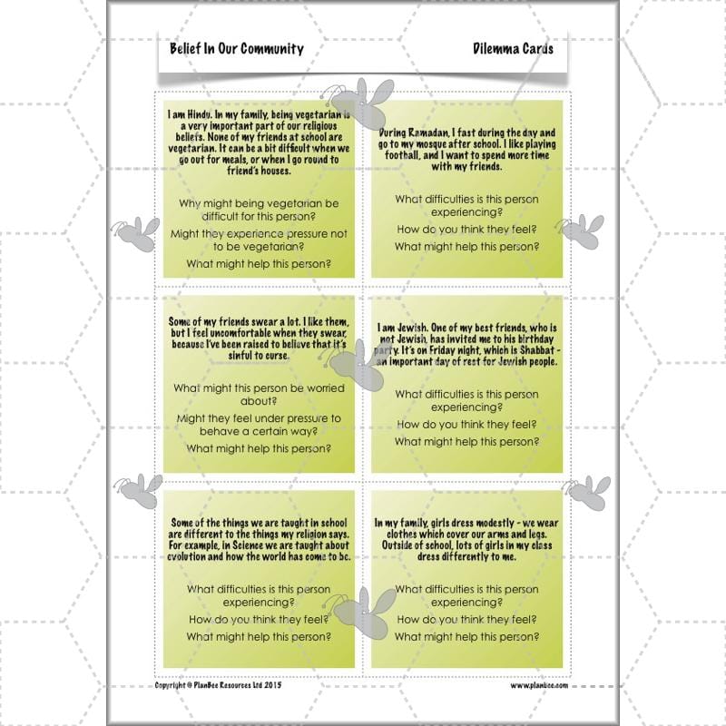 PlanBee Belief In Our Community: Complete set of KS2 RE lessons