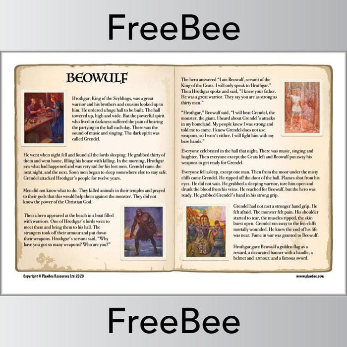 FREE Printable Story of Beowulf KS2 by PlanBee