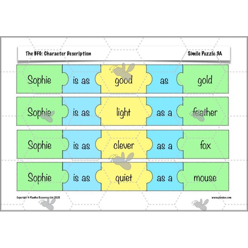 PlanBee The BFG Character Description | Planning and Resources | Year 3