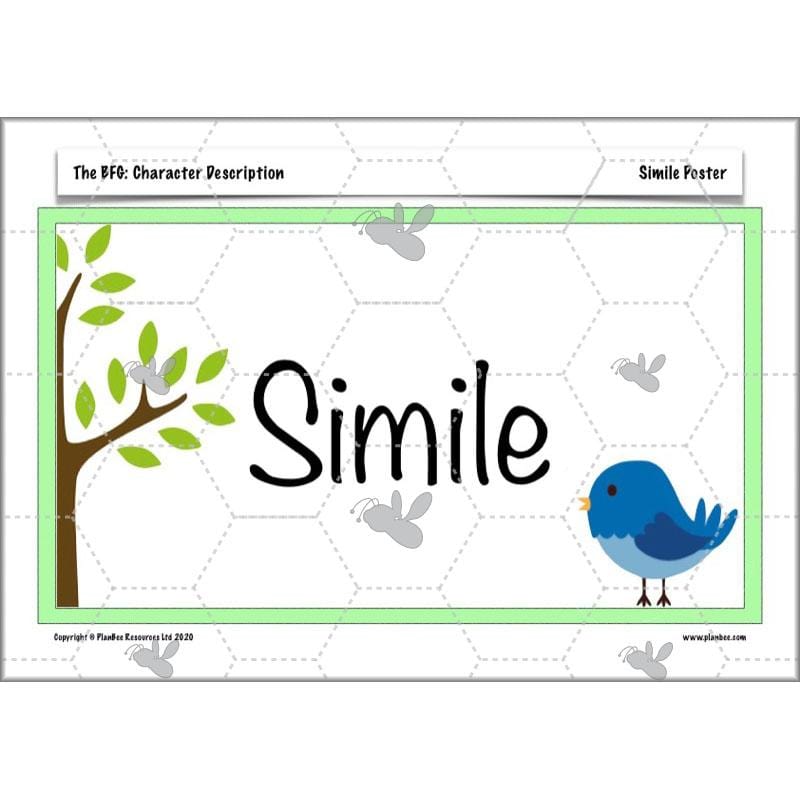 PlanBee The BFG Character Description | Planning and Resources | Year 3