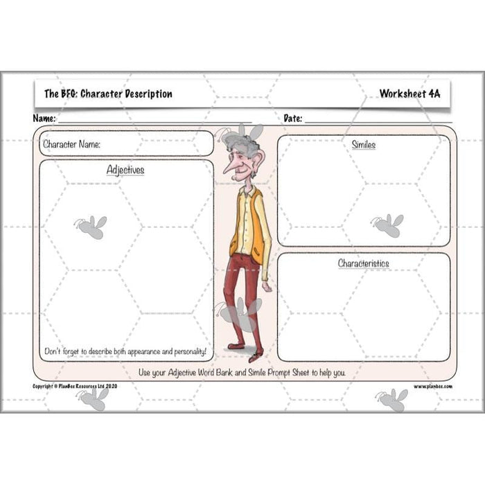 PlanBee The BFG Character Description | Planning and Resources | Year 3