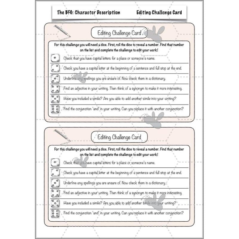 PlanBee The BFG Character Description | Planning and Resources | Year 3