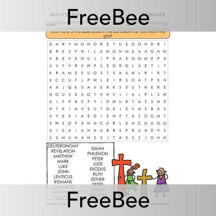 PlanBee Books of the Bible Word Search | PlanBee FreeBees
