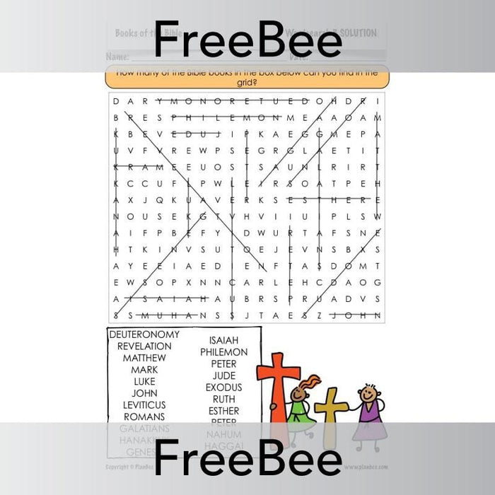PlanBee Books of the Bible Word Search | PlanBee FreeBees